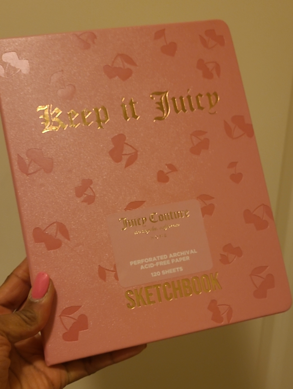 Juicy Couture Pink Gold Foil Cherry Sketchbook